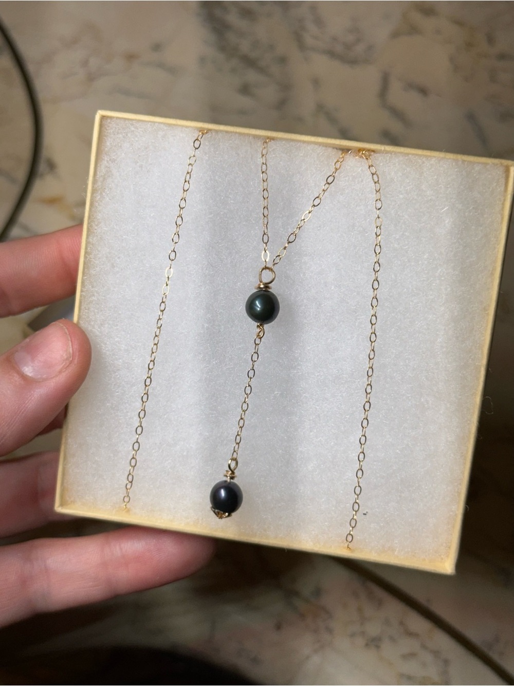 18k Gold Filled Saltwater Pearl Neckalce Handmade - Picture 6 of 7